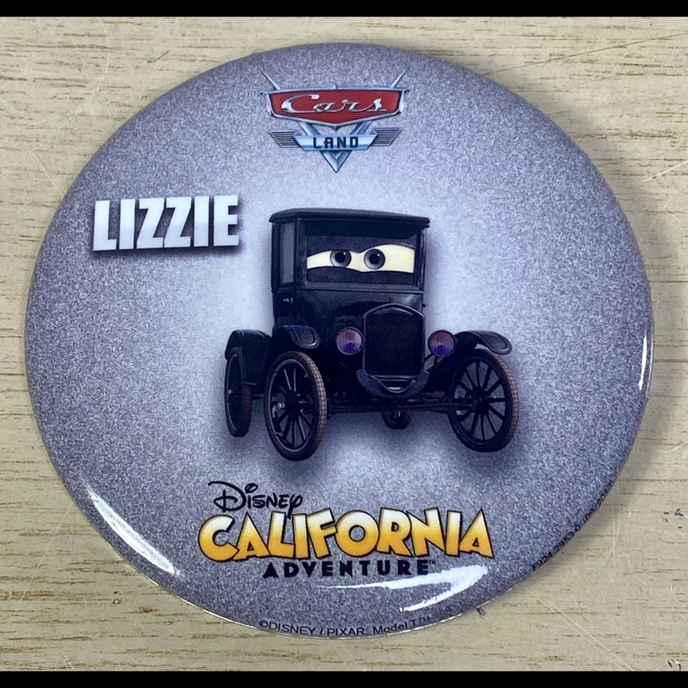 Lizzie Cars Land California Adventure 3" Disney Button Pin